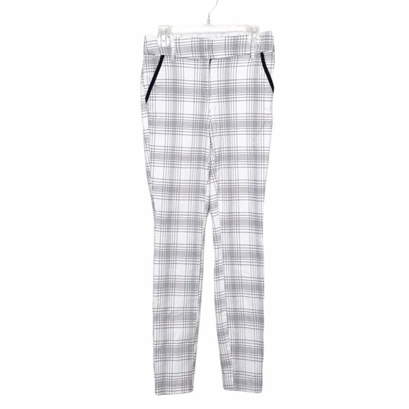 Takara White Check Print Low Rise Skinny Trousers - Picture 1 of 9